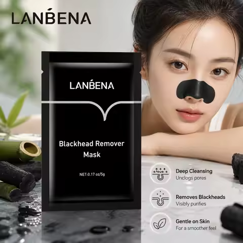 LANBENA Bamboo Charcoal Facial Stripping Mask Clear Nose Blackheads Deep Pore Cleansing Moisturising