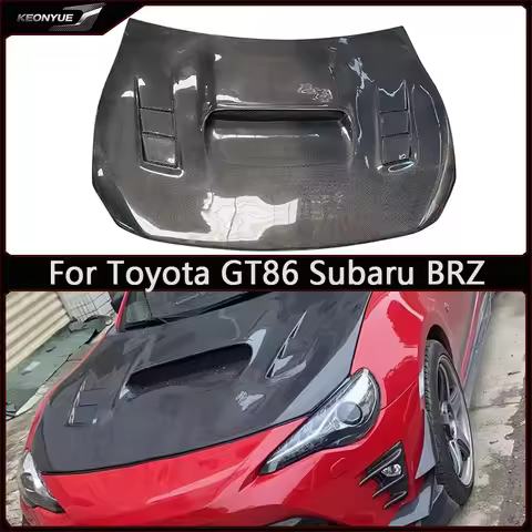 For Toyota GT86 Subaru BRZ Carbon Fiber Hood Engine Cover Car Headliner Cutout Front VRS Style Car A