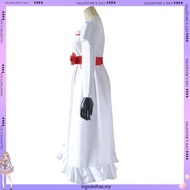 Annabelle Creation Halloween Horror Doll White Dress Cosplay Costume Fancy Dress