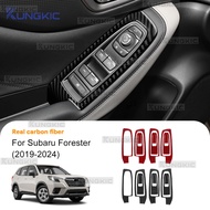 For Subaru Forester 2019 2020 2021 2022 2023 2024 Window Control Panel Trim Frame Carbon Fiber Trim 