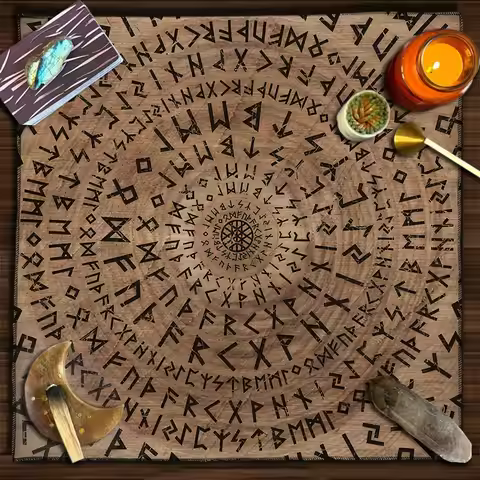 Magic Runes Tarot Tablecloth Altar Cloth Tarot Tapestry Wall Hanging Witchy Decor Spiritual Oracle C