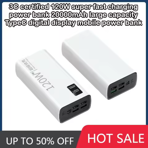 120W 3C Power Bank 200000mAh Capacity Super Fast Charge Power Bank Portable Battery Charger For iPho