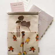 hairmo運動熊前口袋收納袋(tn/hobo/MD/日記/筆記本/手帳)