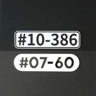 18.5cm x 5cm - Black on White - House Unit Number, Door Sign, Gate Sign, HDB Unit Number, Home numbe