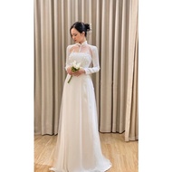 Mesh dress with ao dai