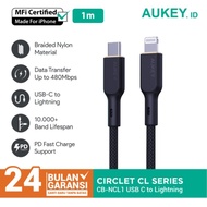 Kabel Charger iPhone Aukey CB-NCL1 USB-C to Lightning MFi 1m