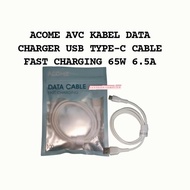 ACOME Kabel Data Charger USB Type-C Cable Fast Charging 65W 6.5A
