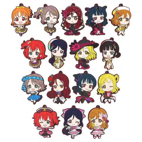 Love Live Sunshine Anime Lovelive Aqours Yoshiko Ruby Chika Hanamaru Dia Kanan Mari Game Rubber Keyc