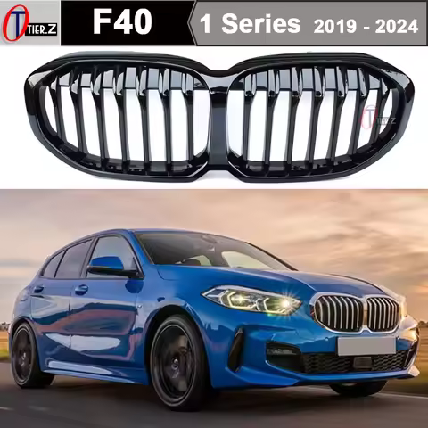 F40 Kidney Grille Front Bumper Lip Gloss Black Grill Racing for BMW 1 Series 5-Door Hatchback F40 11
