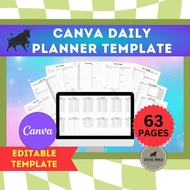 Canva Daily Planner Template | Canva Template | Editable Daily Planner |