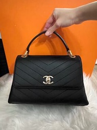 Chanel coco handle / Affinity 系列 經典黑銀 山形紋 全新閒置品/ 誠可議價