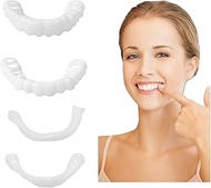 1 Pair Fake Dentures Teeth Covers for Men and Women Instant Dental Fix Easy to Use Snap-On Teeth Cap