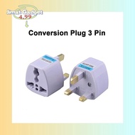 3 Pin Universal Adapter BRITISH SOCKET ADAPTER PLUG