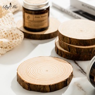 BYME Pine Wood Holder11cm*1.5cm Wood Coaster Home Desktop Decoration