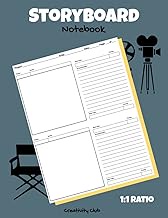 Storyboard Notebook - 2 panel board: 1:1 Aspect Ratio, 4 Panel Two Page Spread | Blank Storyboard No
