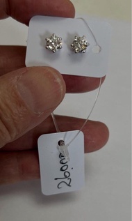 非常靚鑽石耳環｜GIA F SII｜共1.04ct ｜全新六爪耳環