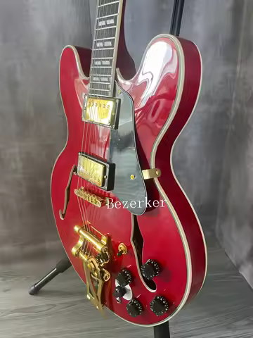 Jazz Hollow 335 Electric Guitar Rosewood Fretboard Gold Hardware Accessories