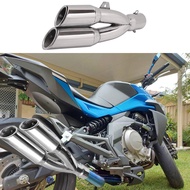 51mm Motorcycle Exhaust Pipe Dual-Outlet Muffler Exhaust Tail Pipe Removable DB killer for Gy6-125 Gy6-150 Niaja 250 Cb4