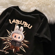 kaos karakter labubu wanita atasan Little Monster Lucu kekinian Tshirt Katun lengan pendek korean/ba