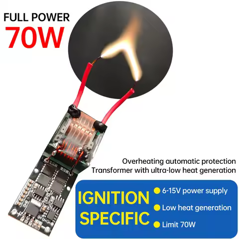 DC 6-15V to AC 10kV-25kV High-voltage Generator Ignition Module MOS Overheat Protection 70W Automati