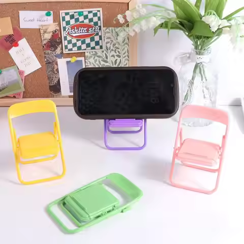 Cute Plastic Mobile Phone Holder ABS Mini Chair Mini Chair Phone Stand Decorative Foldable Mini Phon