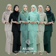 Set Ibu Anak Sedondon Kurung Aileen Raya 2024 silver black dusty mint green sage green emerald