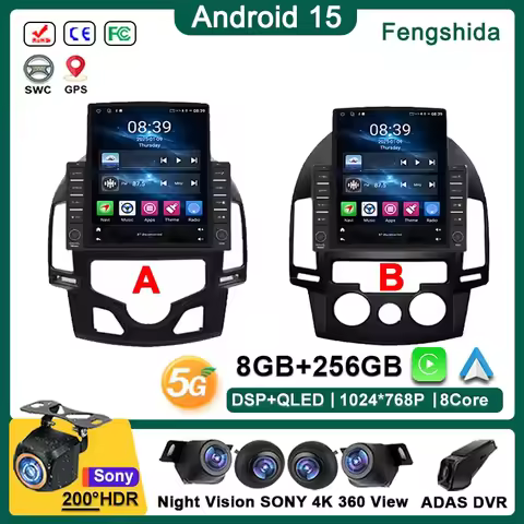 9.7 inch Android 15 Car For Hyundai I30 2006 2007 2008 - 2011 Auto Radio Stereo Head Unit GPS Naviga