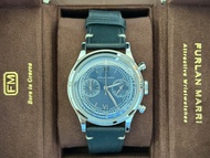 Furlan Marri Blu Mare Mecaquartz Chronograph Watch with Blue Sunburst Dial.  Like new full set with 