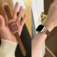 Diamond Bow Strap for iWatch Leather Strap S9 8 7 6 SE 5 iWatch Ladies Strap Vintage Leather Band 44