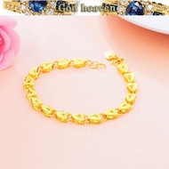 Double-sided Clover 916gold Bracelet Heart Bunny Head 916gold Bracelet
