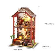 บ้านตุ๊กตาไม้ขนาดเล็ก DIY Book Nook Kit 3D ปริศนาชั้นวางหนังสือใส่ Retro Booknook Making Room ของเล่