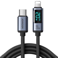 Joyroom Type-c to Iphone 數顯線 20W USB-C to Lightning Cable with Digital Display Joyroom S-CL020A16 20W Type-C轉Lightning 數顯快充數據線 iphone充電線 Type-C to Lightning 20W Cable with Digital Display, Fast Charging Data Sync Cord Compatible with iPhone 14