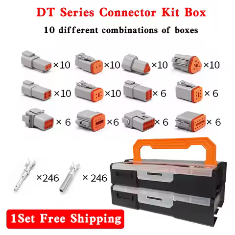 1Set DT Connector 2P/3P/4P/6P/8P 22-16AWG Waterproof Electrical Deutsch Connector Plug Kit DT06-2S D