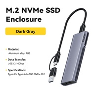Essager 2‑in‑1 Type‑C+USB‑A M.2 NVME SSD Hard Drive Enclosure USB3.2 Gen2 10Gbps Hard Disk Adapter S