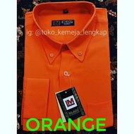 twettshop- Kemeja pria warna orange / oren pepaya polos tersedia lengan panjang , lengan pendek dan 