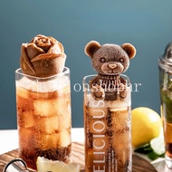 Ready Stock Silicone Ice Cube Mold Ice Cube Maker Cute Bear Mold Ice Cream Coffee Cold Drink DIY Ice Cream Tools Chocolate Maker Tool