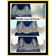 ❤❤Border Lace Premium 3d Floral + Sequin, Lace Baju, Renda Baju Pakaian Bridal Lace Pengantin