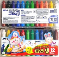現貨 韓國AMOS 12色無毒可水洗水蠟筆