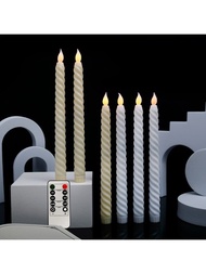 LED閃爍電子蠟燭帶遙控器和長款桿,ABS材質逼真桌子裝飾用品蠟燭適用於生日和婚禮,帶LED長款桿蠟燭