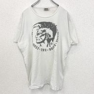 古著 DIESEL 短袖印花 T 卹，休閒，單針縫製，白色，圓領，復古，M 碼