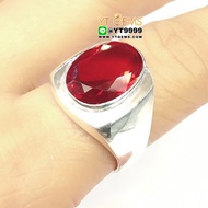 แหวนโกเมน แหวนเงินแท้ พลอยโกเมน (cz) YTG-9999