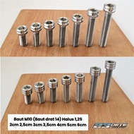 Bolt L 14 (M10) Stainless Fine Thread 1.25 Model Cut & Line Length 2.5cm 3cm 3.5cm 4cm 5cm 6cm (M10x