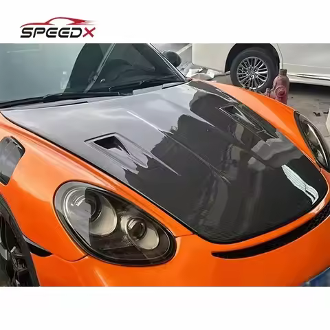 Carbon GT4 Hood for Porsche 718 981 987 Cayman Boxster Upgrade GT4 Body Kit Engine Hood