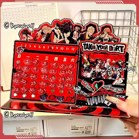 Anime Persona 5 Desk Calendar P5 Amamiya Ren Magnetic Perpetual Diy Acrylic Calendar Acrylic Calenda