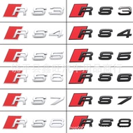 Suitable for Audi RS Series Car Label Sticker RS3RS4RS5SR6RS7RS8 Silver Label Length 14.5cm