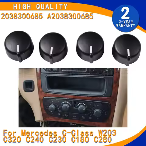 For Mercedes C-Class W203 C320 C240 C230 C180 C280 Durable 4Pcs Air Conditioner Climate Control Butt