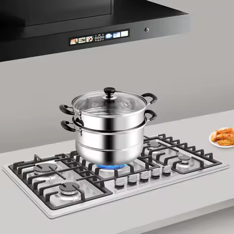 5 Burner Built-in Gas Cooktop 3.3KW NG Gas Stove Stainless Steel Gas Hob for Home Commercial Kitchen