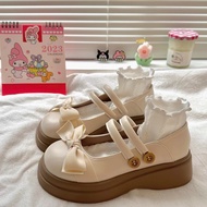 HOBIBEAR【Bán rẻ】cô gái giày da đế mềm Lolita Giày công chúa Bow JK giày đơn