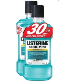 Listerine Mouthwash Icy Cool Mint (750ml × 2) (Twinpack)