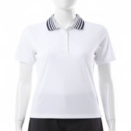 G/FORE | GFORE PLEATED COLLAR SILKY TECH NYLON POLO G4LS23K866-SNO 여성 플리츠 칼라 실키 테크 นา일